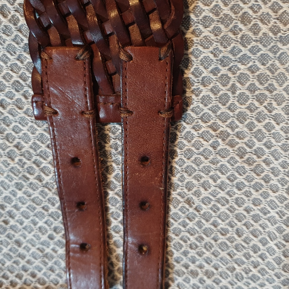 VGC Vintage Abercrombie & Fitch double woven wide leather belt, 34-36 inch waist - Picture 12 of 12